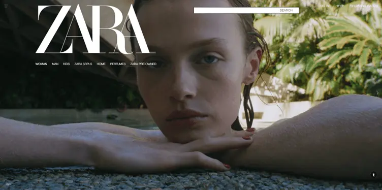 A screenshot from Zara.com